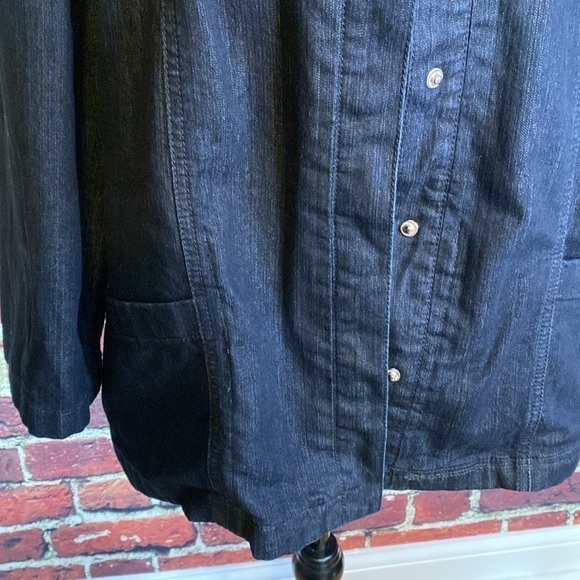 Norton McNaughton Dark Wash Denim Bomber Style Jacket with Front Pockets L - Picture 5 of 13